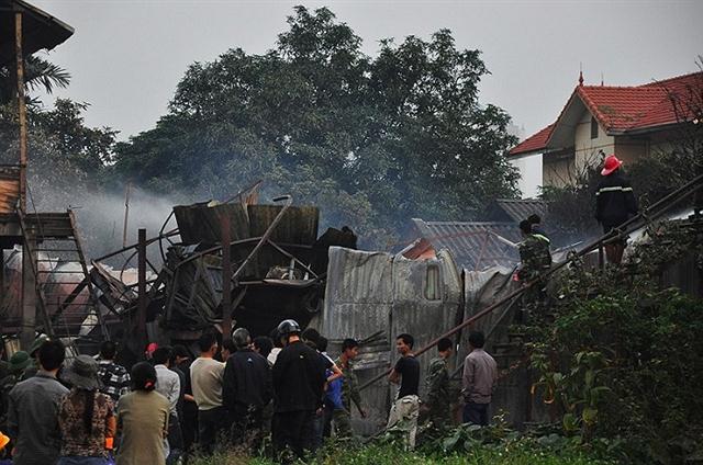 Quang cảnh hoang tàn sau vụ cháy tại công trường xây dựng khu đô thị An Hưng, Hà Đông, Hà Nội