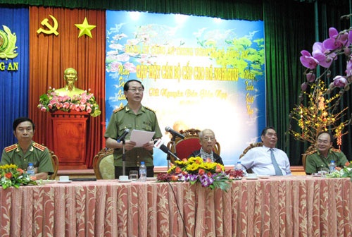 Đại tướng Trần Đại Quang, Ủy viên Bộ Chính trị, Bộ trưởng Bộ Công an phát biểu tại buổi gặp mặt