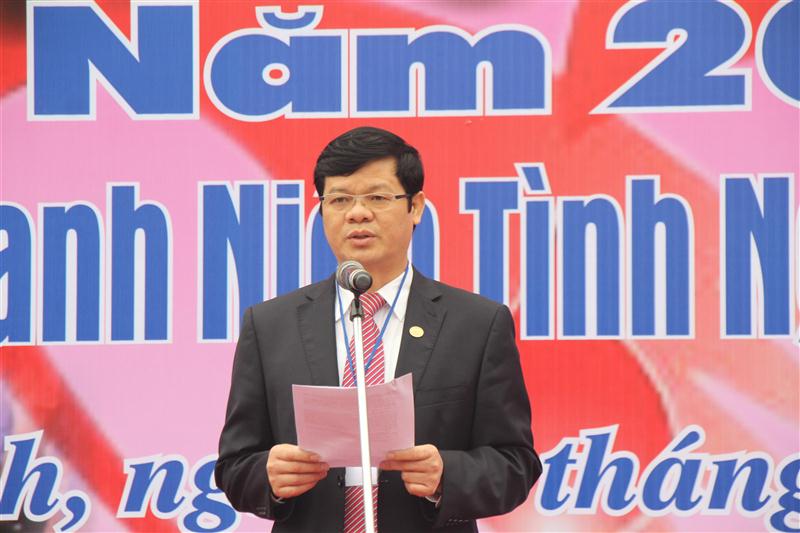 Đồng chí Lê Xuân Đại, Phó Chủ tịch UBND tỉnh phát biểu tại buổi lễ