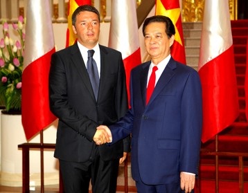 Thủ tướng Chính phủ Nguyễn Tấn Dũng và Thủ tướng nước Cộng hòa Italy Matteo Renzi.
