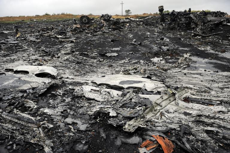 Các mảnh vỡ của máy bay Malaysia Airlines MH17 vẫn còn ở vị trí tai nạn tại làng Hrabove, Ukraina