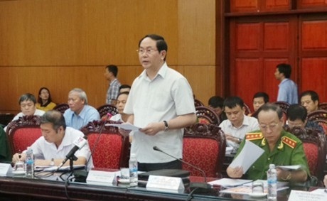 ​Đại tướng, Bộ trưởng Bộ Công an Trần Đại Quang phát biểu tại phiên họp.