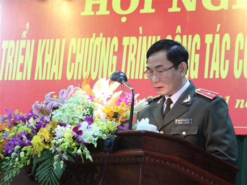 Thiếu tướng Nguyễn Xuân Lâm, Uỷ viên Ban TVTU, Bí thư Đảng ủy, Giám đốc Công an tỉnh chủ trì khai mạc Hội nghị