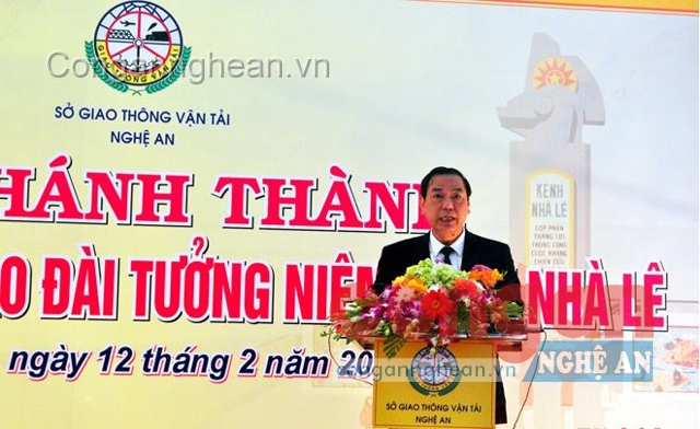 Đồng Chí Giám đốc Sở GTVT Nghệ An phát biểu tại lễ khánh thành