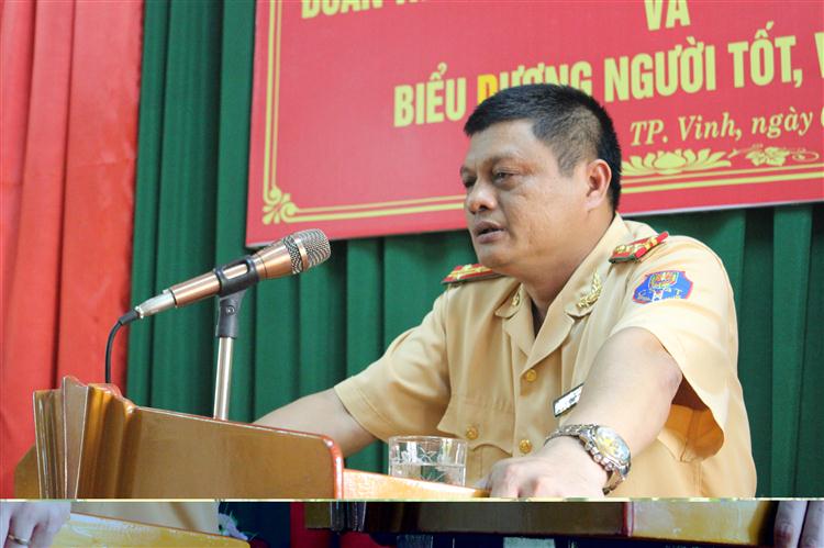 Đại tá Châu, Trưởng phòng Cảnh sát đường thủy phát biểu tại hội nghị