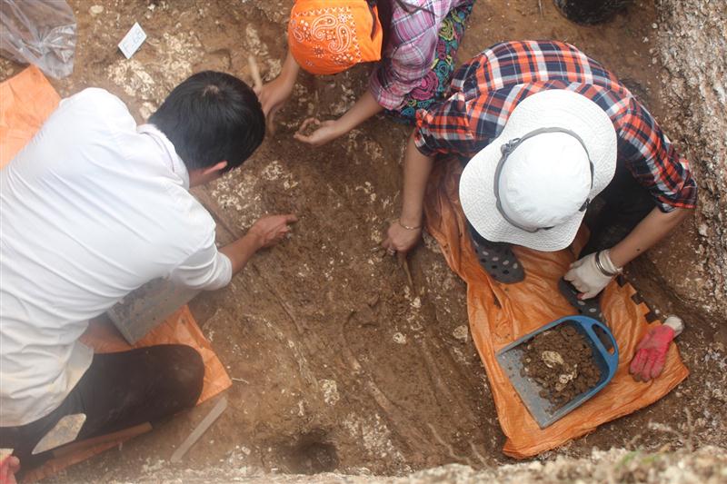 Các nhà khảo cổ đang tiến hành khai quật