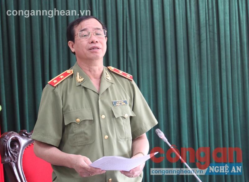Trung tướng Vi Văn Long, Phó Tổng cục trưởng Tổng cục An ninh phát biểu chỉ đạo