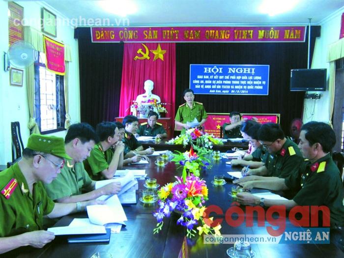 Công an huyện Anh Sơn, Huyện đội và Đồn Biên phòng Bản Vều                                giao ban định kỳ về đảm bảo ANTT 