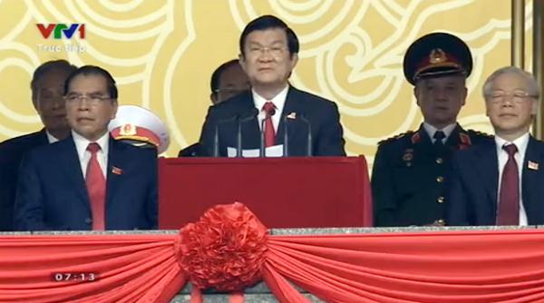 Chủ tịch nước Trương Tấn Sang đọc diễn văn kỷ niệm 70 Cách mạng tháng Tám và Quốc khánh 2-9