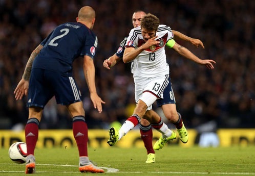 Muller (số 13) vẫn là một nhân tố chủ chốt của ĐT Đức ở chiến dịch vòng loại Euro 2016