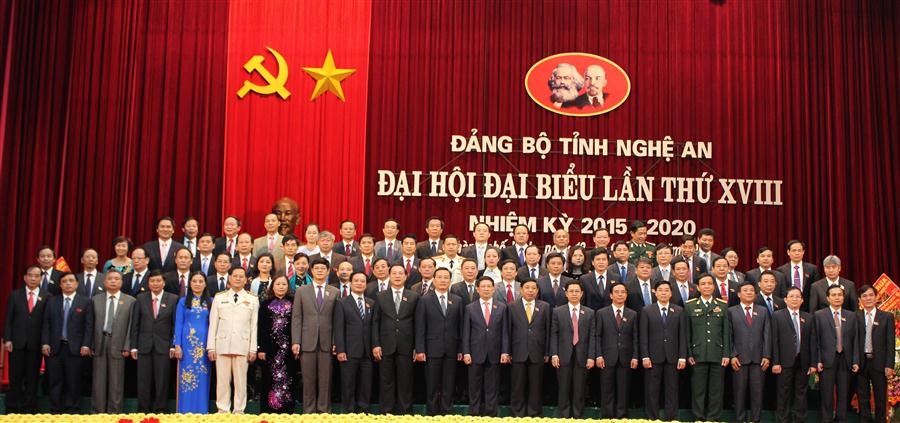 BCH Đảng bộ tỉnh Nghệ An lần thứ XVIII nhiệm kỳ 2015 - 2020
