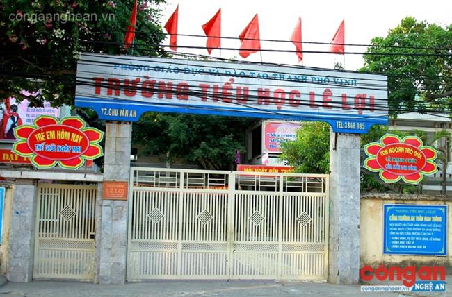 Trường Tiểu học Lê Lợi, nơi xảy ra sự việc các cháu học sinh bị kẻ gian lẻn vào chiếm đoạt tài sản