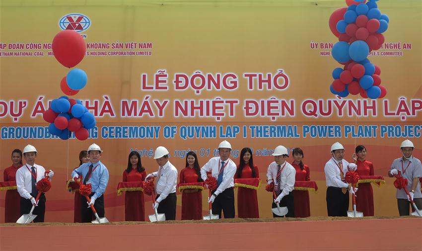 Lễ động thổ Nhà máy nhiệt điện Quỳnh Lập 1 - một trong những dự án                                              góp phần thúc đẩy phát triển KT-XH vùng địa đầu xứ Nghệ