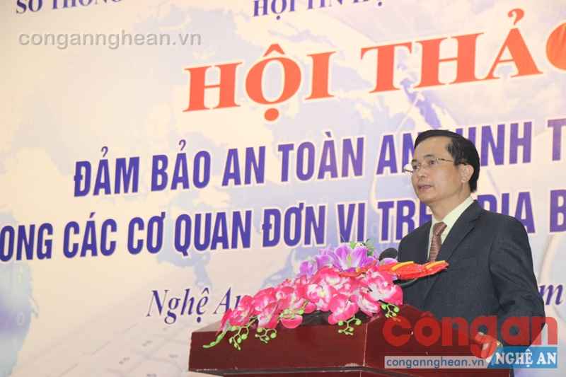 Đồng chí Lê Ngọc Hoa, Phó Chủ tịch UBND tỉnh Nghệ An phát biểu chỉ đạo