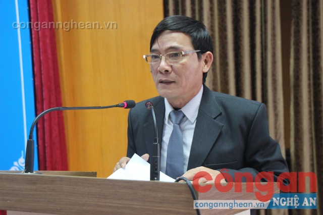 Ông Trần Quốc Thành - Giám đốc Sở KH&CN Nghệ An lên phát biểu chỉ đạo hội nghị