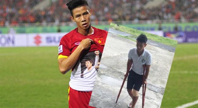 Cầu thủ Quế Ngọc Hải (SLNA) nhận án phạt nặng sau khi phạm lỗi với Trần Anh Khoa.