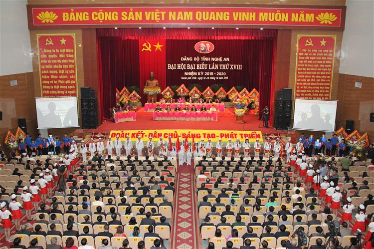 Đại hội Đảng bộ tỉnh Nghệ An lần thứ XVIII thành công đã vạch ra                                                 nhiều phương hướng, nhiệm vụ quan trọng trong giai đoạn 2015 - 2020
