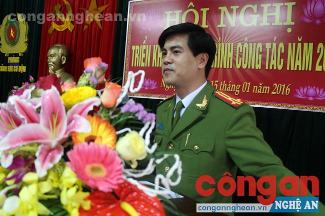 Đồng chí Thượng tá Nguyễn Đức Hải phát biểu chỉ đạo tại hội nghị