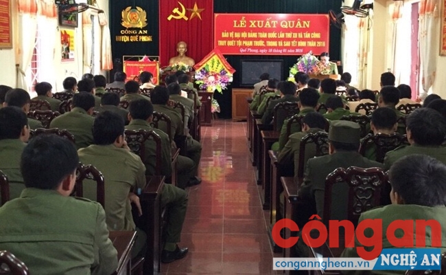 Công an Quế Phong Xuất quân bảo vệ Đại hội toàn quốc lần thứ XII của Đảng