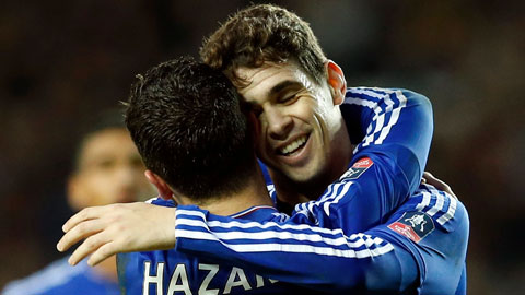 Oscar và Hazard giúp Chelsea tiến vào vòng 5 FA Cup