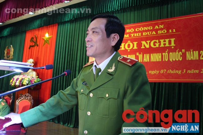Thiếu tướng Đoàn Việt Mạnh - Cục trưởng Cục C66 phát biểu chỉ đạo tại hội nghị