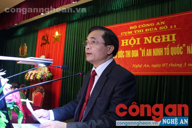 Đồng chí Lê Ngọc Hoa - Tỉnh ủy viên, Phó chủ tịch UBND Tỉnh Nghệ An phát biểu chào mừng hội nghị