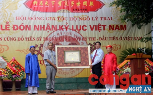 Dòng họ Ngô ở Diễn Châu được xác lập Kỷ lục Guiness năm 2013