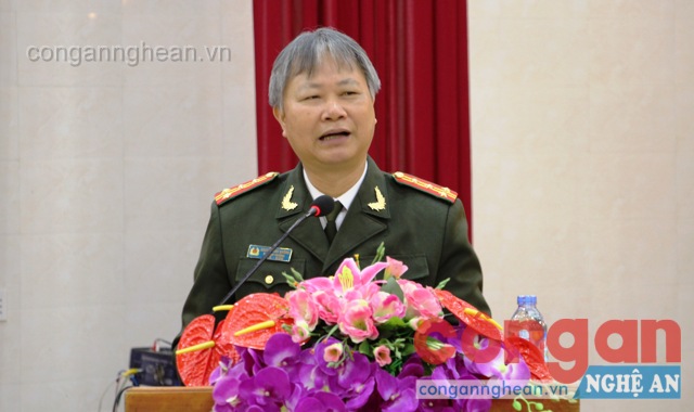 Đồng chí Đại tá Nguyễn Như Hường - Phó Cục trưởng Cục A67, Bộ Công an quán triệt một số nội dung liên quan đến cồng tác phòng, chống khủng bố