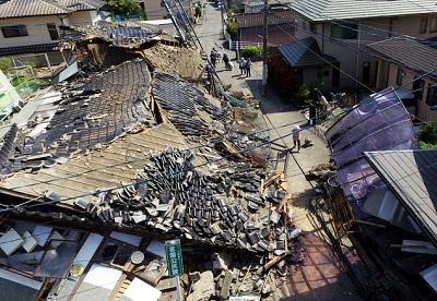 Hình ảnh đổ nát tại tỉnh Kumamoto sau hai trận động đất liên tiếp.