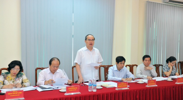 Chủ tịch Ủy ban Trung ương MTTQ Việt Nam Nguyễn Thiện Nhân đề nghị các cơ quan phải hoàn thiện bộ tiêu chí trước ngày 30/5. Ảnh: VGP/Hoàng Long