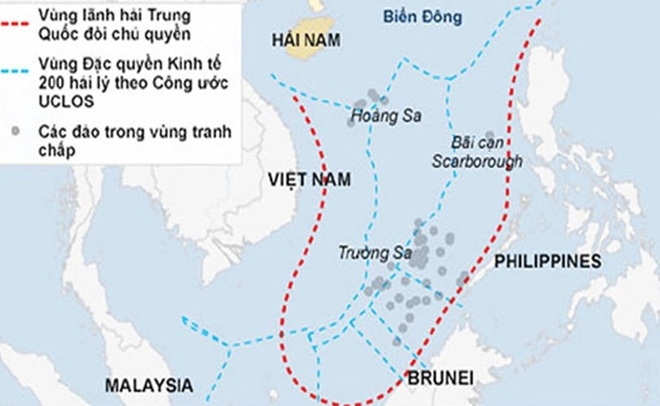  Philippines kiện Trung Quốc “yêu sách thái quá” đối với hầu như toàn bộ Biển Đông, thông qua cái gọi là bản đồ 