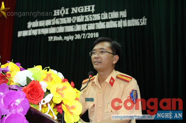 Các học viên sẽ được Thiếu tá Nguyễn Duy Hà – Đội trưởng Đội CSGT (Công an thành phố) hướng dẫn về những điểm mới và các nội dung cơ bản nhất của Nghị định số 46/2016/NĐ-CP
