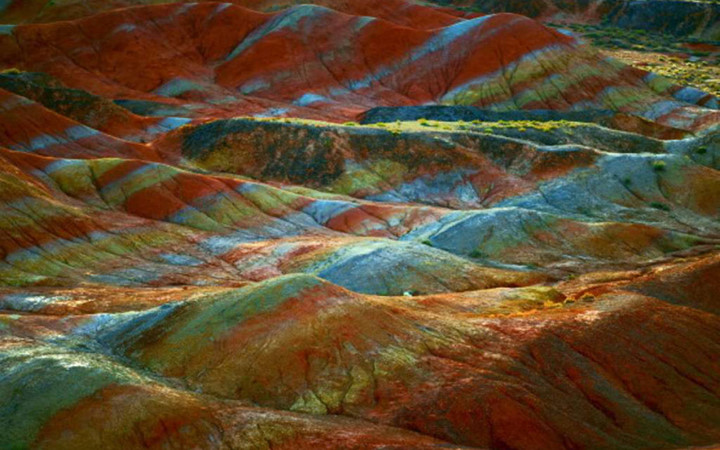 Dãy núi cầu vồng ở vườn quốc gia Zhangye Danxia nằm ở tỉnh Cam Túc, phía Tây Bắc của Trung Quốc