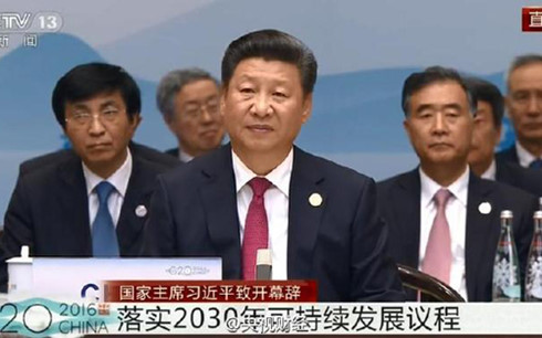Chủ tịch Trung Quốc Tập Cận Bình phát biểu tại phiên khai mạc.