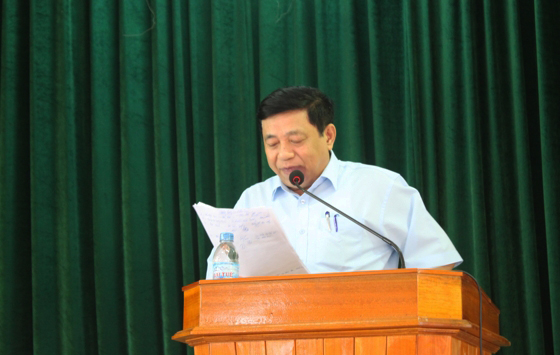 Đồng chí Nguyễn Xuân Đường - Chủ tịch UBND tỉnh phát biểu tại buổi đối thoại