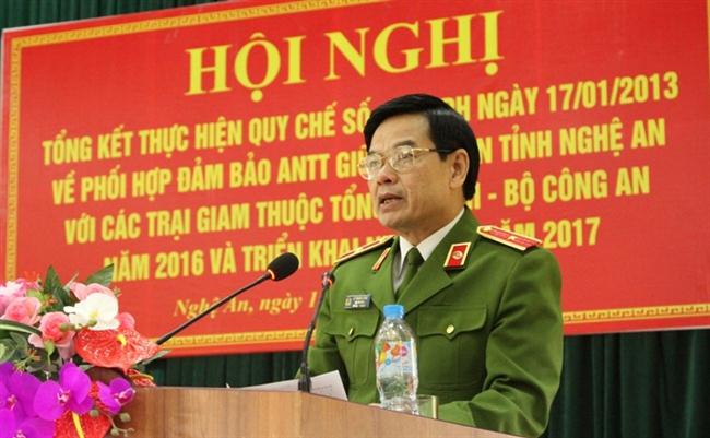 Thiếu tướng Lê Trọng Dinh, Cục Trưởng C85 phát biểu chỉ đạo Hội nghị.