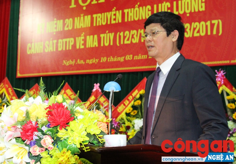 Phó Chủ tịch UBND tỉnh Lê Xuân Đại biểu dương những chiến công xuất sắc lực lượng Cảnh sát ma túy trong 20 năm qua