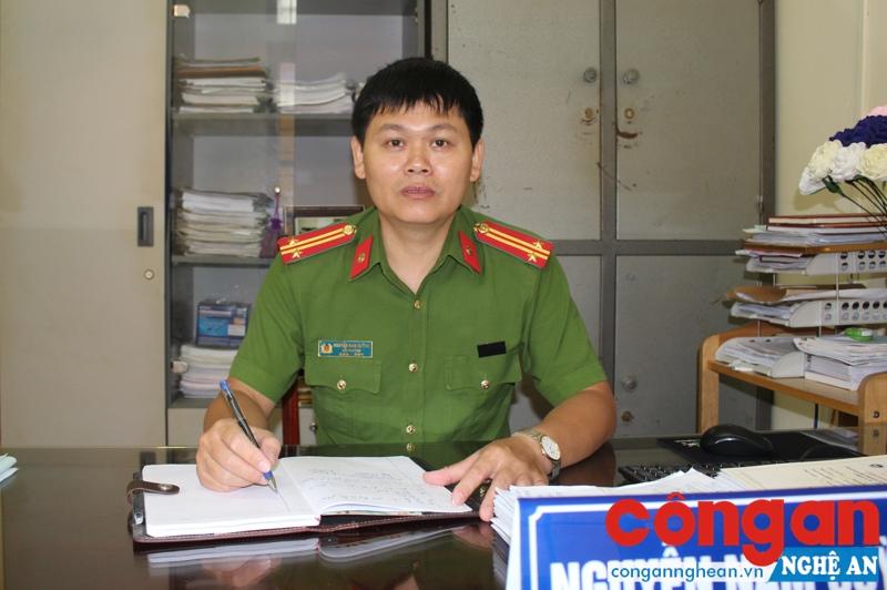 Trung tá Nguyễn Nam Quỳnh, Đội trưởng Đội Xây dựng phong trào và Phụ trách xã về ANTT, Công an TP Vinh