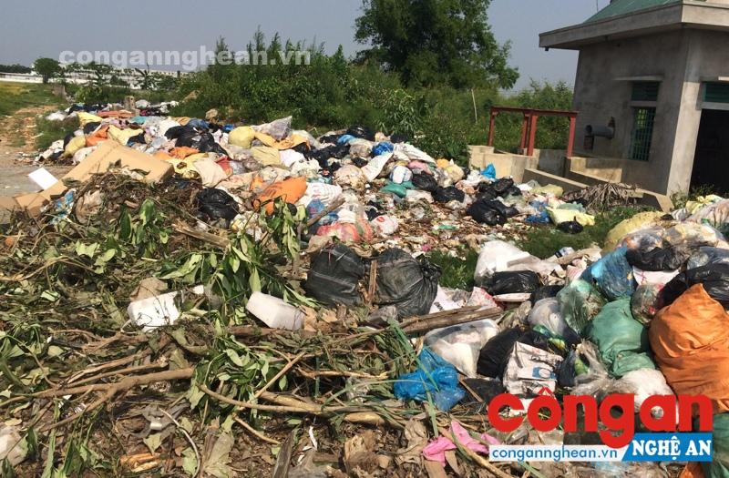 Bãi rác tại xã Lạc Sơn, huyện Đô Lương chưa được xử lý kịp thời, gây ô nhiễm môi trường