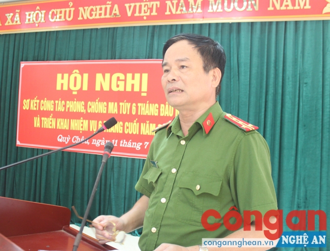 Đại tá Mai Hồng Hà báo cáo kết quả đấu tranh phòng chống ma túy 