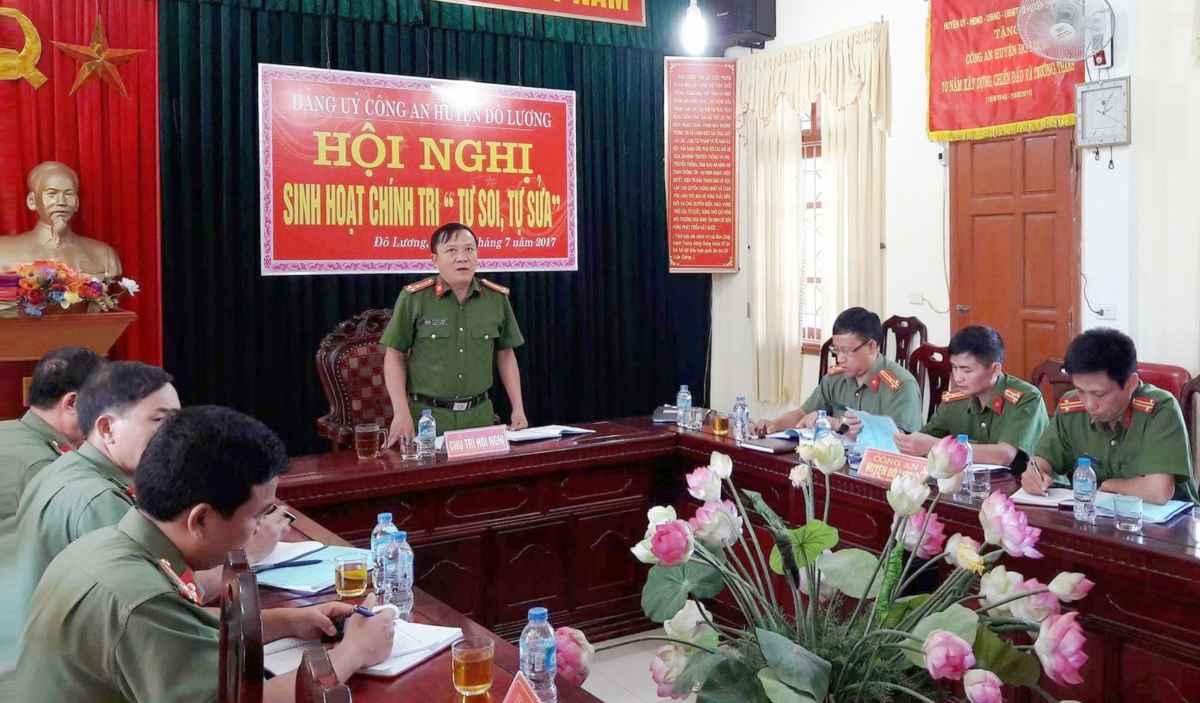 : Hội nghị “tự soi, tự sửa” của Đảng ủy Công an huyện Đô Lương 