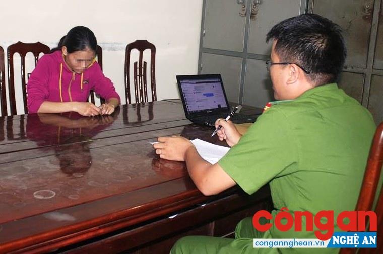 Đối tượng Nguyễn Thị Hà tại cơ quan điều tra