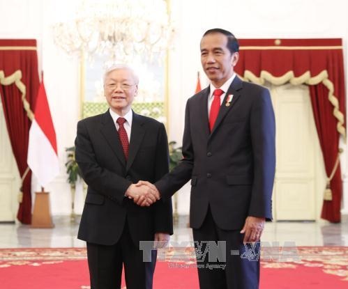 Tổng Bí thư Nguyễn Phú Trọng và Tổng thống Indonesia Joko Widodo