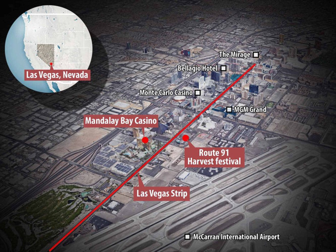Daily Mail đưa tin, cảnh sát đang điều tra thông tin về một vụ xả súng xảy ra đêm 1/10 (theo giờ Mỹ) ở sòng bạc Mandalay Bay nằm trên con đường Las Vegas Strip nổi tiếng. Ảnh: Getty.