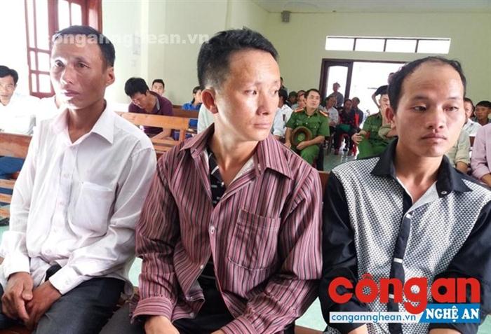 Các đối tượng lĩnh án tù vì phá rừng tại huyện Kỳ Sơn,                            trong đó có cán bộ địa chính xã Nậm Càn Và Bá Xa