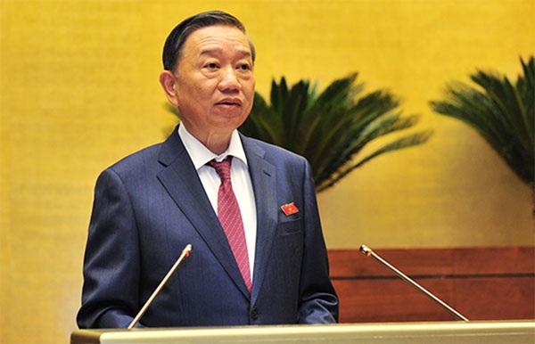 Bộ trưởng Tô Lâm phát biểu tại Quốc hội.