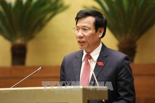Bộ trưởng Bộ Văn hóa Thể thao và Du lịch Nguyễn Ngọc Thiện giải trình, làm rõ vấn đề đại biểu Quốc hội nêu. 
