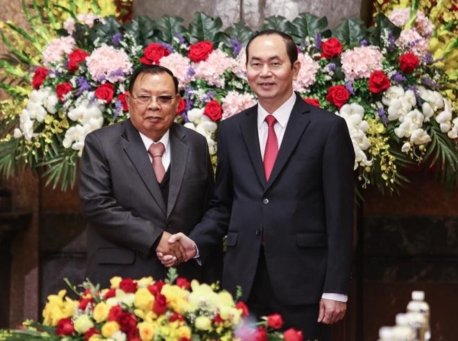 Chủ tịch nước Trần Đại Quang và Tổng Bí thư, Chủ tịch nước Cộng hòa Dân chủ Nhân dân Lào Bounnhang Vorachith.