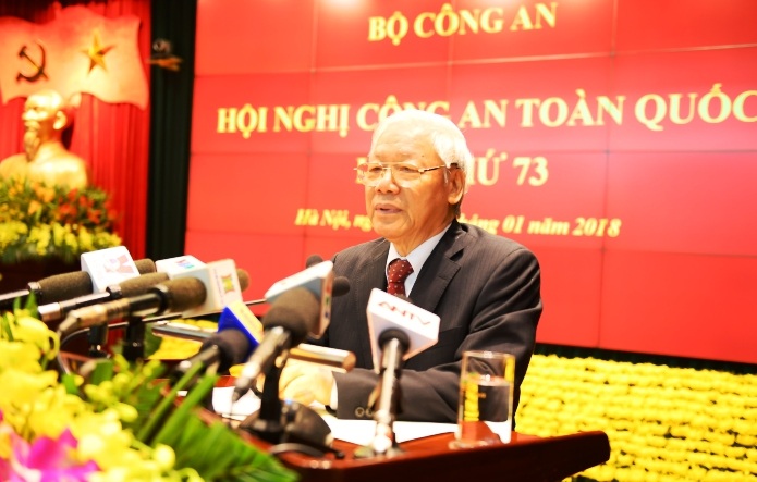 Tổng Bí thư Nguyễn Phú Trọng phát biểu tại Hội nghị Công an toàn quốc lần thứ 73.