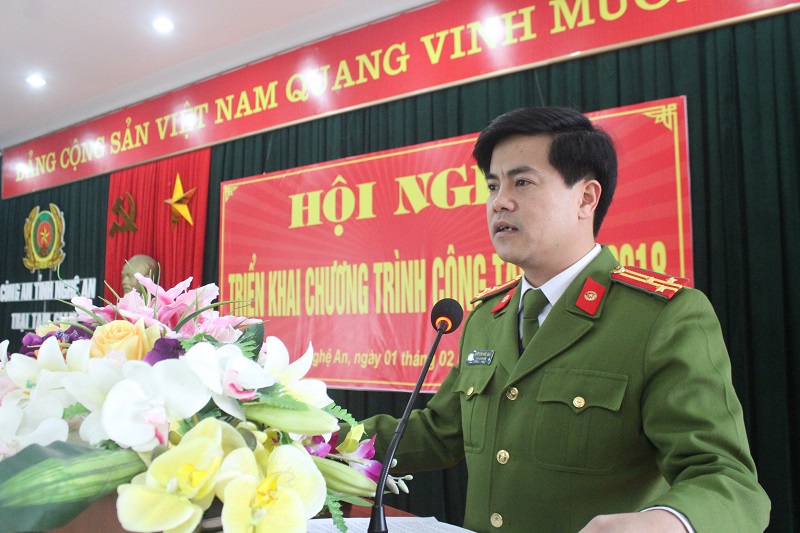 Thượng tá Nguyễn Đức Hải phát biểu chỉ đạo